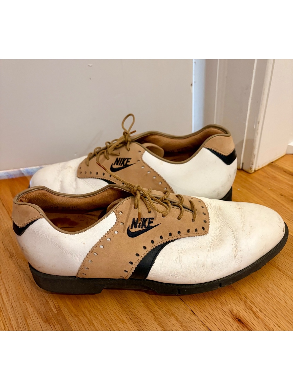 Vintage Nike Air Classic Plus 3983 Golf Shoes Men’s 11\.5 White Buckskin OG Box